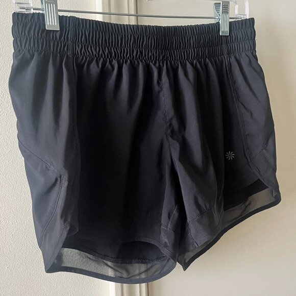 Athleta Mesh Race Run Short 4" Black Women’s Size Small - Picture 3 of 10